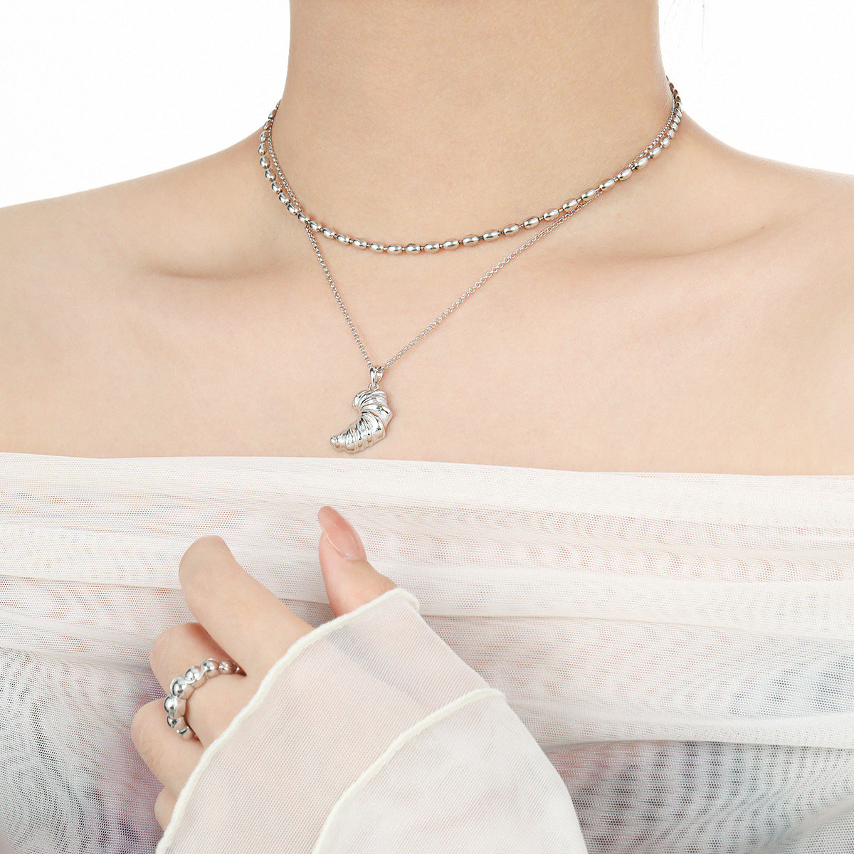 Croissant Charm Necklace